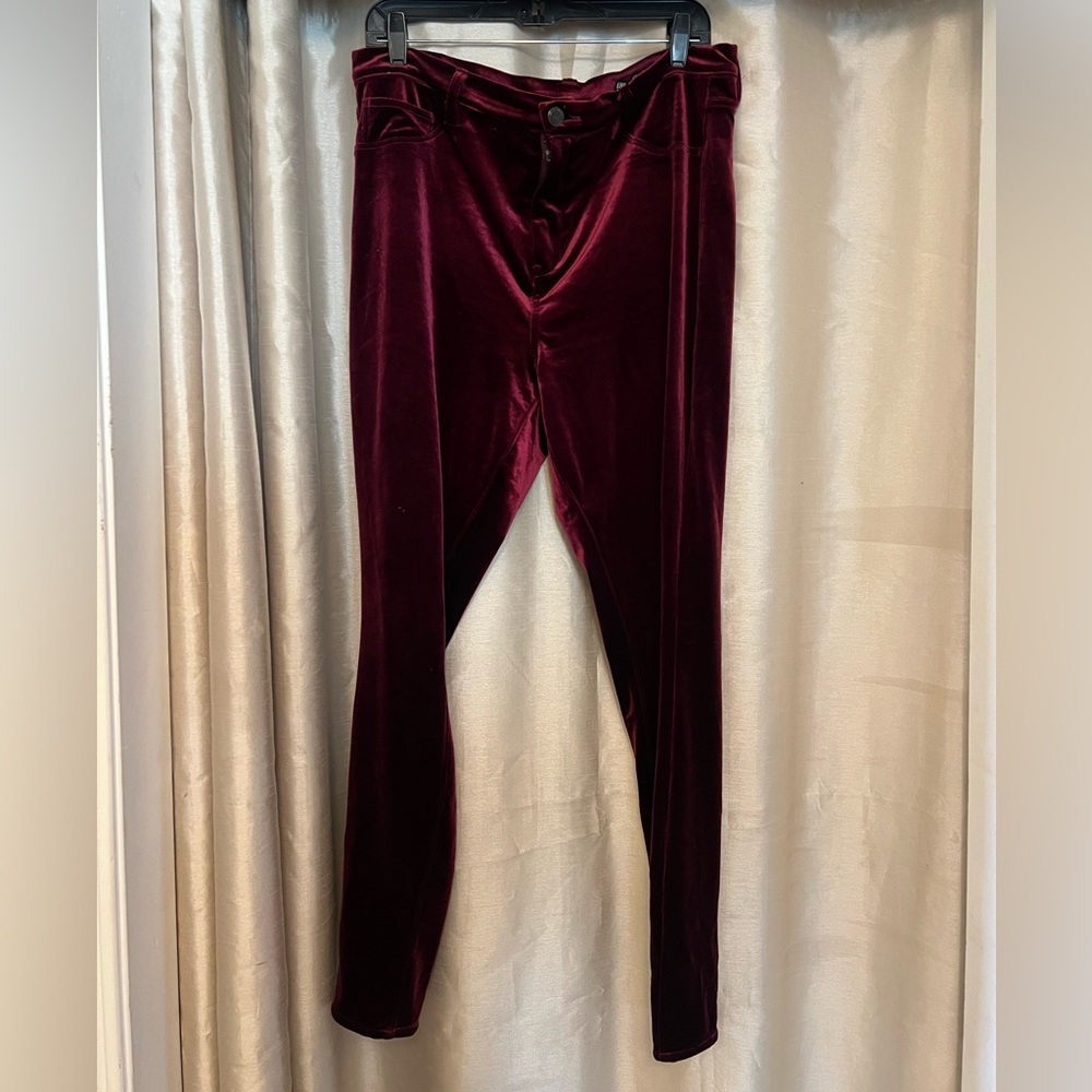Blank NYC Velvet Maroon Trousers